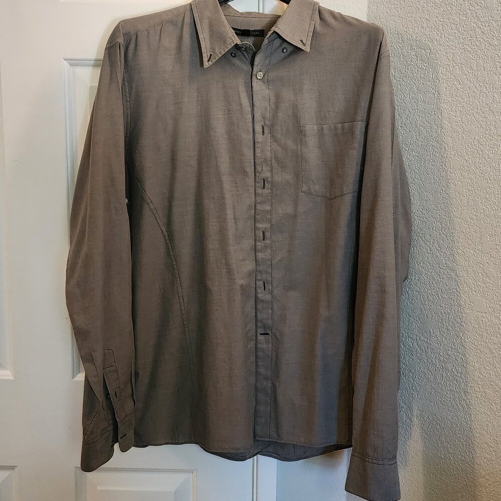 John Varvatos Button Down Shirt, Color Gray, Size XXL